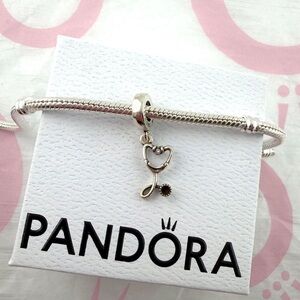 Pandora Stethoscope Heart Dangle Charm hand-finished in sterling silver